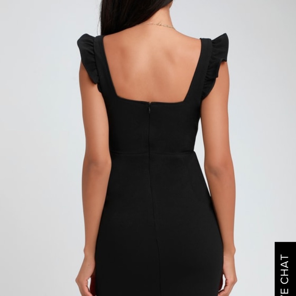 Miriam black ruffled bodycon dress